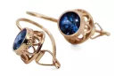 Vintage style Earrings Sapphire Original Vintage 14K Rose Gold vec117r